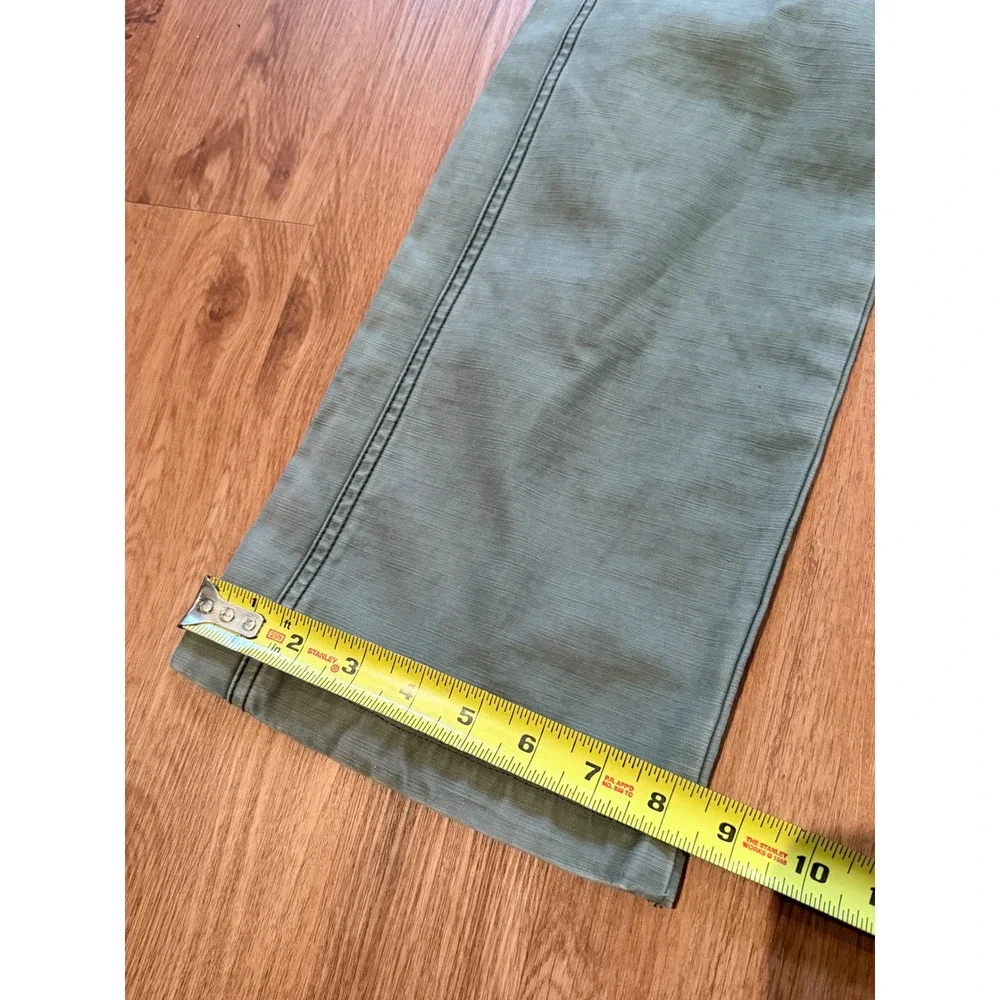 Free People Women Sage Green Cargo Pants Wide Leg Utility Trousers Size 4